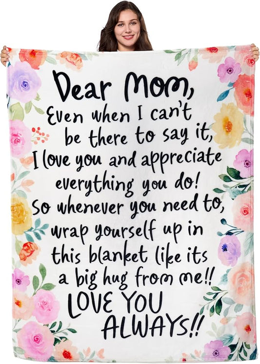 Joiedomi Mothers Day Blanket Gifts for Mom Birthday Gifts Soft Flannel Blanket for Mom Grandma from Daughter Son 50" x 60" Pink
