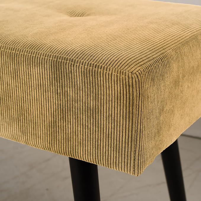 Comfy to go Entryway Bench - Bench for Bedroom, Modern Ottoman End of Bed, Corduroy Padded Benches for Living Room, Foyer, Mudroom, Hallway - 39" L x 14" W x 17" H - Image 7