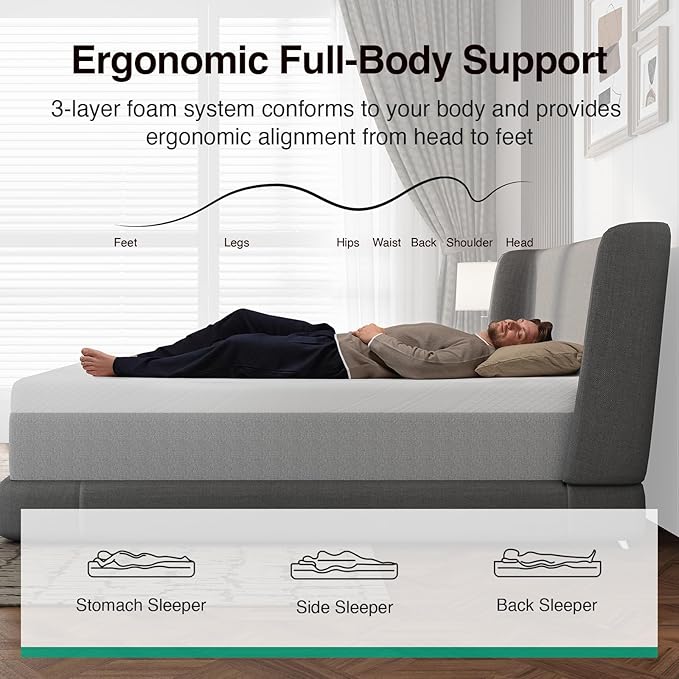 Novilla Full Size Mattress 14 Inch, Gel-Infused Bliss Cooling Full Size Memory Foam Mattress in a Box with Cool-Touch Nylon Cover, Pain Relief & Spinal Support with CertiPUR-US Certified Foam