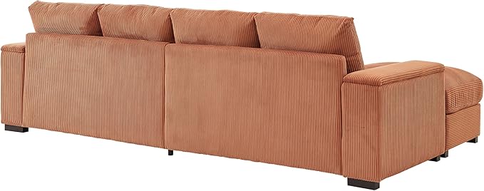 122" Oversized Modular Sectional Sofa Cloud Couch with 2 Ottomans, Comfy Corduroy Upholstered Deep Seat Large U Shaped Lounge Sofa&Couches with Hidden Arm Storage Box