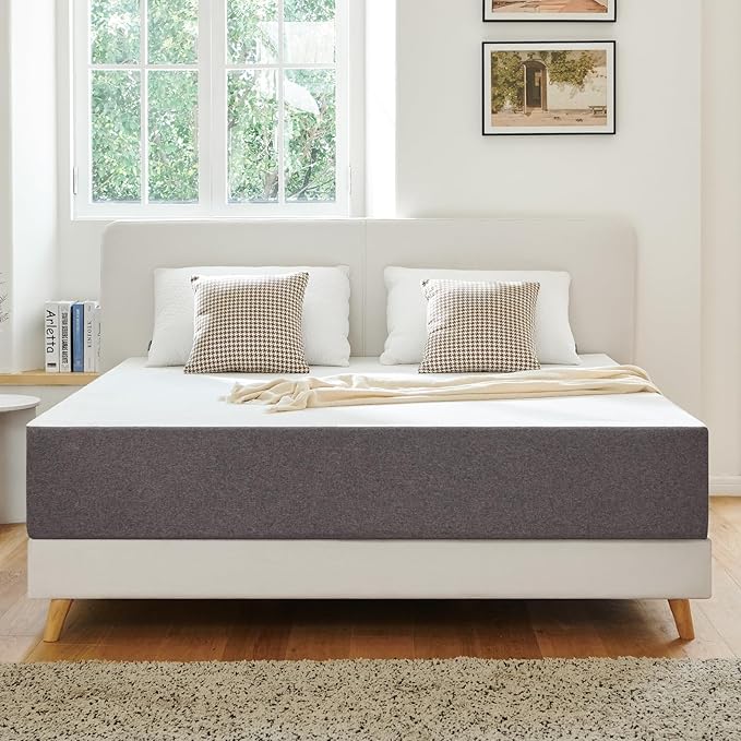 Twin Mattress,8 Inch No Fiberglass Gel Memory Foam Twin Size Mattress in a Box,Pressure Relief with Medium Firm Support,75" X 39" X 8",Medium Firm,Grey