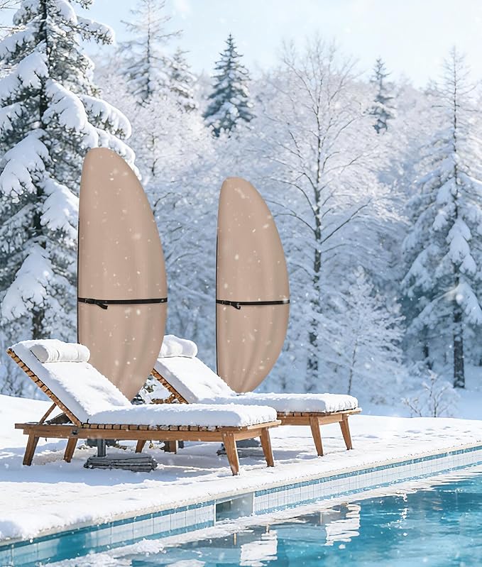 ULTCOVER Patio Parasol 600D Waterproof Outdoor Offset Banana Style Umbrella Cover - Fits Cantilever Offset Umbrella 7.5-11.5 Feet - Image 7