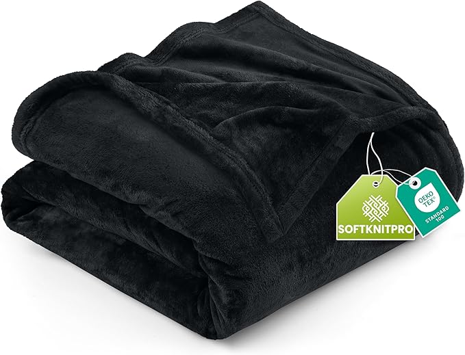 Utopia Bedding Fleece Blanket King Size Black (90x102 Inches) Ultra Soft Warm Lightweight Microfiber Breathable Anti-Static Cozy Bed Blanket, All-Season Home Decor Gift for Men & Women