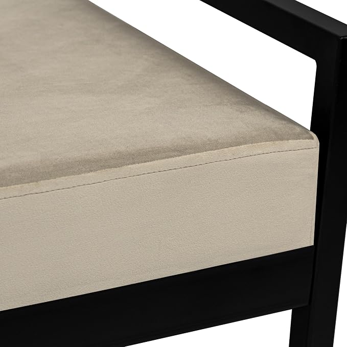 HomePop Modern Velvet Metal Bench| Modern Bench with Metal Leg | Bench for Living Room & Bedroom | Decorative Home Furniture - Fawn Velvet - Image 10