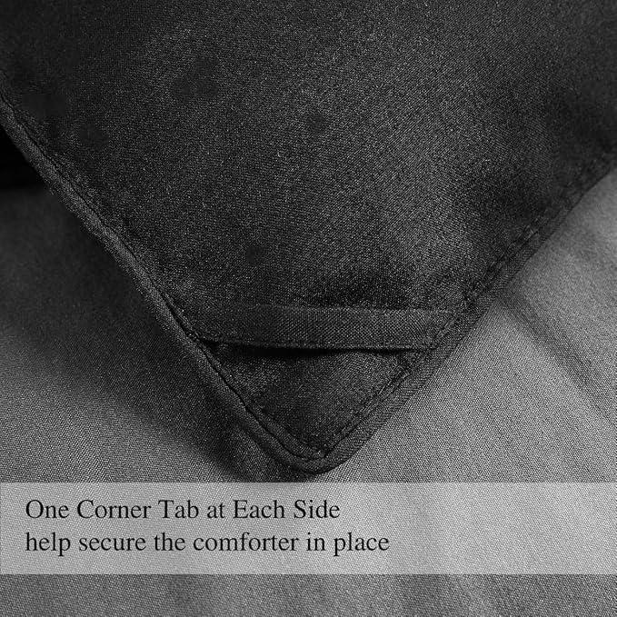 COHOME Premium Twin/Twin XL Size Comforter, All-Season Quilted Down Alternative Duvet Insert, Luxury Hotel GentleSoft Comforter with Anti-Clump Tech & 8 Tabs - Reversible - Black 64x88 inches