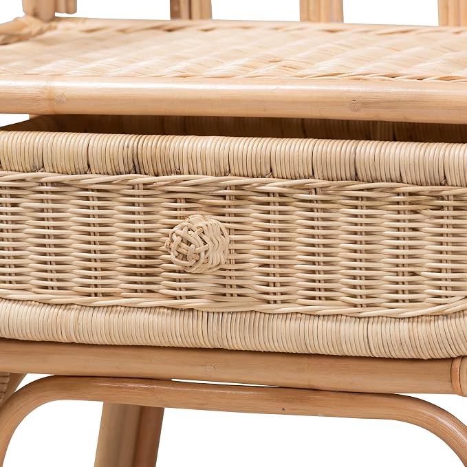 bali & pari Panchali Natural Rattan Nightstand, 1-Drawer - Image 5
