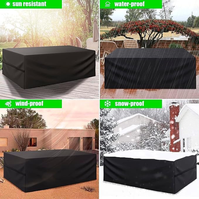 LCOGD Patio Furniture Cover,Outdoor Furniture Covers Waterproof General Purpose, Outdoor Sofa Sets Covers Heavy Duty Windproof Anti-UV118”Lx79”Wx30”H - Image 2