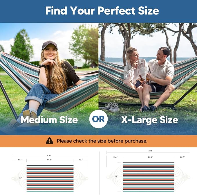 SUNCREAT Hammocks Outdoor Camping Double Hammock, Extra Large 2 Person Hammock for Camping, Green & Red - Image 5