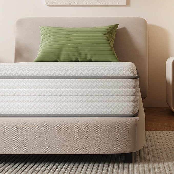 Novilla 6 Inch Twin XL Mattress, Hybrid Twin XL Size Mattresses with BioAir Comfort Foam for Pressure Relief, Medium Plush Colchones with Innerspring CertiPUR-US Certified for Kids Mattress in a Box