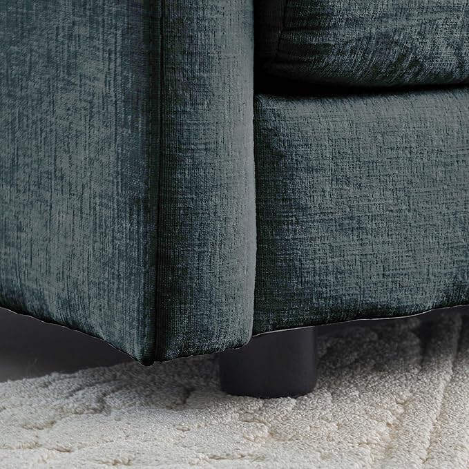 KEIKI Combination Sofa, Upholstered 3 Seater Couch, Oversized Sectional Sofa with Reversible Ottoman for Living Room Bedroom Office, Gray