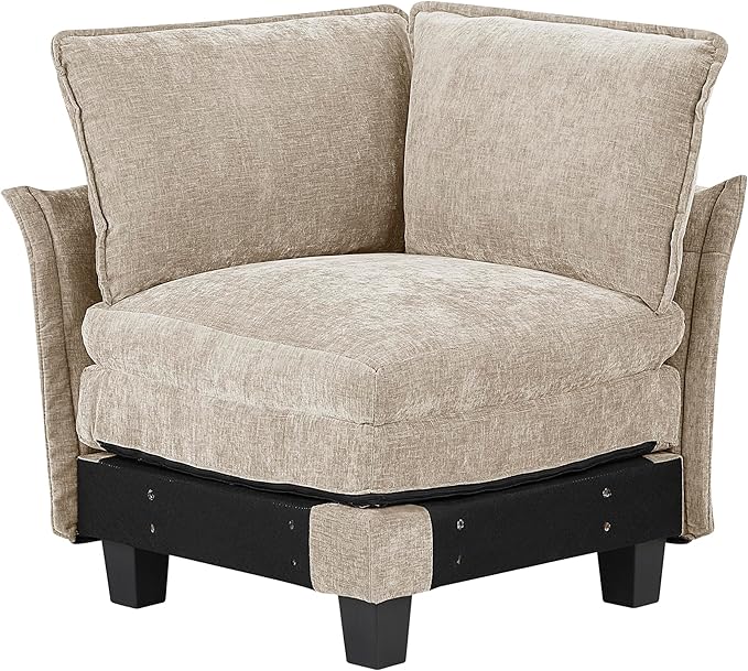 Lexicon Modular Sectional Sofa, Module for Sectional Couch, Corner Seat, Removable Cushion Cover, Soft Upholstery, Durable Frame, Customizable Comfort, Chenille Light Taupe
