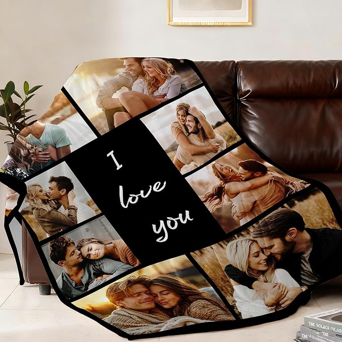Ship Next Day, Custom Blanket with Picture Customized Photo Blankets Customize, Customizable Blanket, Personalized Christmas Funny Gifts for Couple, Girlfriend, Boyfriend, Mom, Dad, Wife, Husband