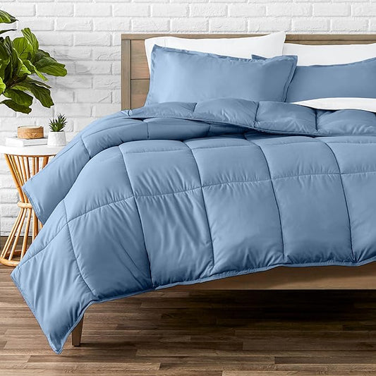 Bare Home Comforter Set - California King Size - Ultra-Soft - Goose Down Alternative - Premium 1800 Series - All Season Warmth (California King, Coronet Blue)
