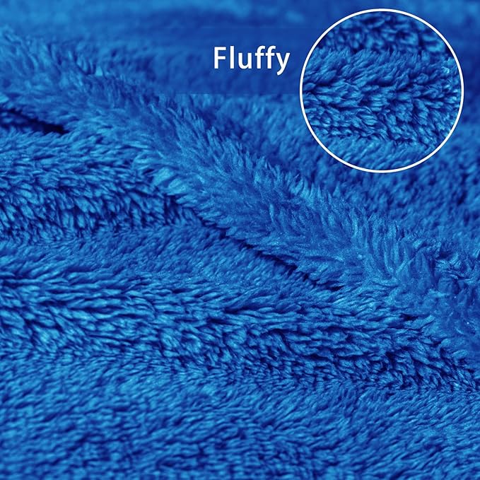 Exclusivo Mezcla King Size Blanket for Bed, Super Soft Velvet Plush Fleece Blankets, Fuzzy Cozy and Warm for Winter, 90x104 Inches, Cobalt Blue