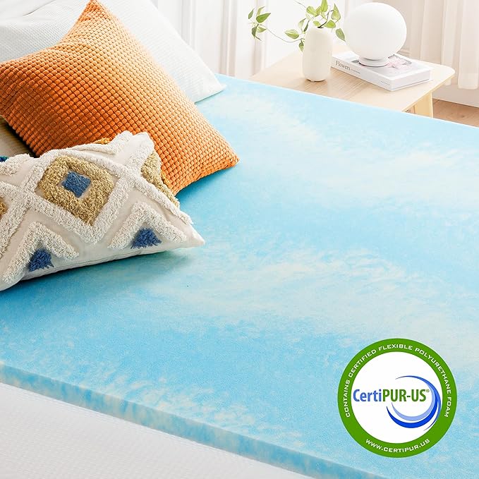 Best Price Mattress 1.5 Inch Swirl Gel AeroBreeze Cooling Air Flow Memory Foam Mattress Topper, Dorm Essentials, Twin