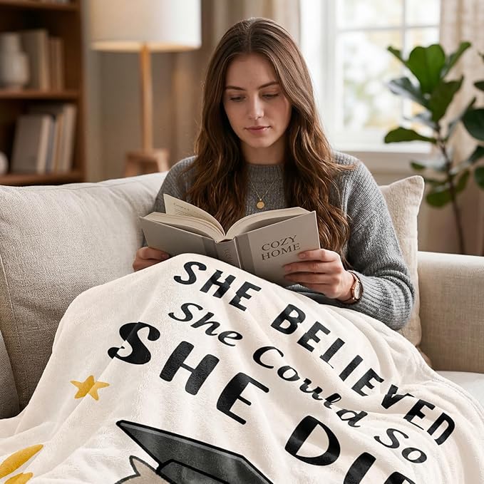 Graduation Gift for Her 2026, Flannel Soft Graduation Blanket for Women Decor - High School College Graduations Gifts for Women, Congratulation Masters Degree Phd Graduates - 50" x 60"