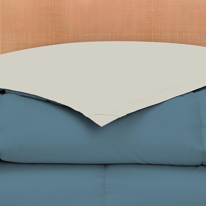 Modern Threads Down Alternative Reversible Comforter Teal/Beige California King