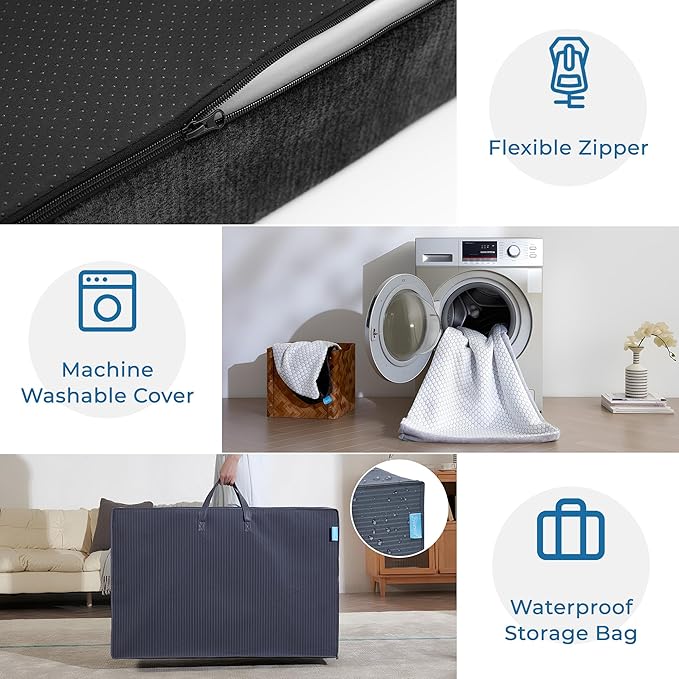 Odorless Foldable Mattress Twin Size 75" x 38" x 6", 6 Inch Folding Foam Mattress with Storage Bag, Fiberglass Free Trifold Memory Foam Mattress for RV, Guest Bed