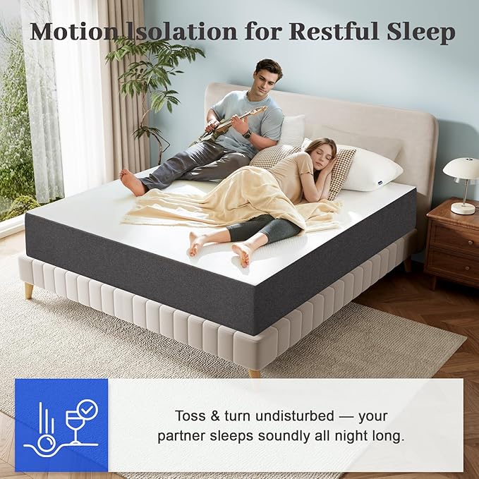 Lukace 8 Inch Twin Size Mattress No Fiberglass Gel Memory Foam Mattress for Cool Night, Certified Safe, Relieve Pressure with Medium Firm Support, Back Pain Relief, 75" L x 38" W