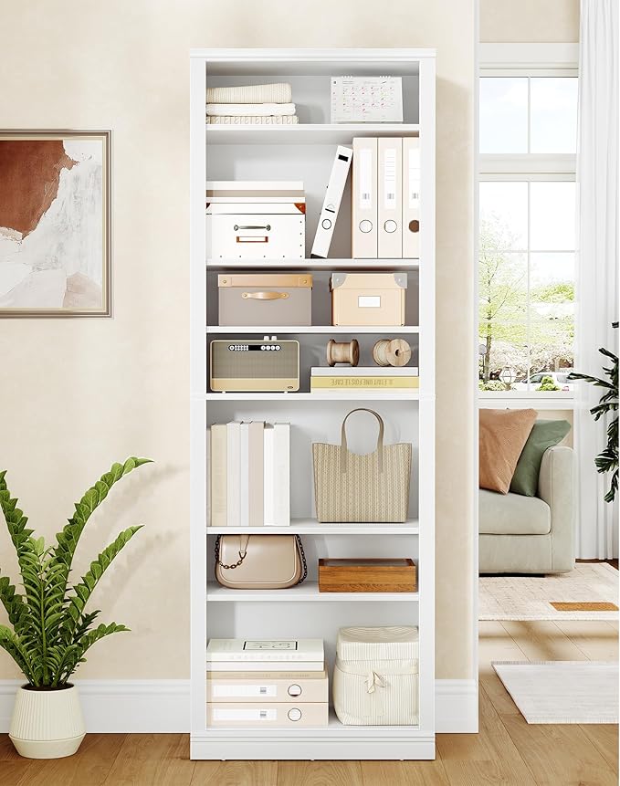 Hzuaneri Shoe Storage Cabinet, 10 Tiers Freestanding Shoe Cabinets, Wooden Shoes Rack with Cubby, 27-30 Pairs, Farmhouse Tall Shoes Cubby Organizer for Entryway, Living Room, White SR52603X - Image 3