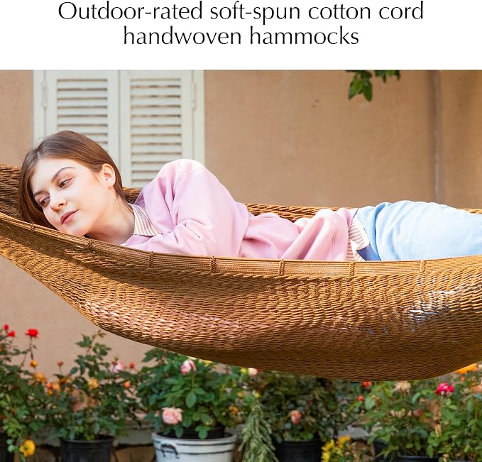 PNAEUT Family Mayan Rope Hammocks for Outside (Desert, XX-Large) - Image 4