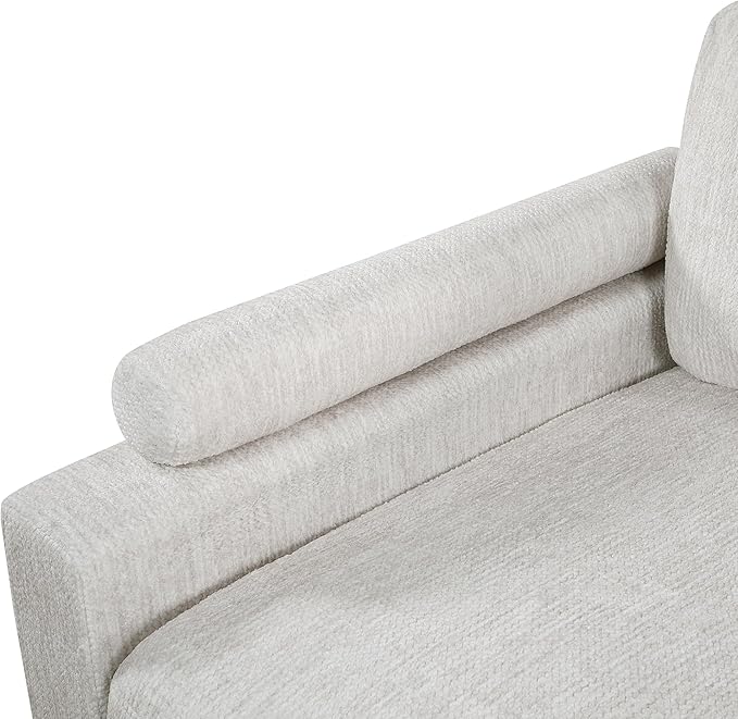 Lexicon Modular Sectional Sofa for Living Room, Textured Microfiber Corner Seat with 2 Pillows, Units of Modular Sectional Couch, Upholstered Chair for Customizable Sectional Sofa Couch, Beige