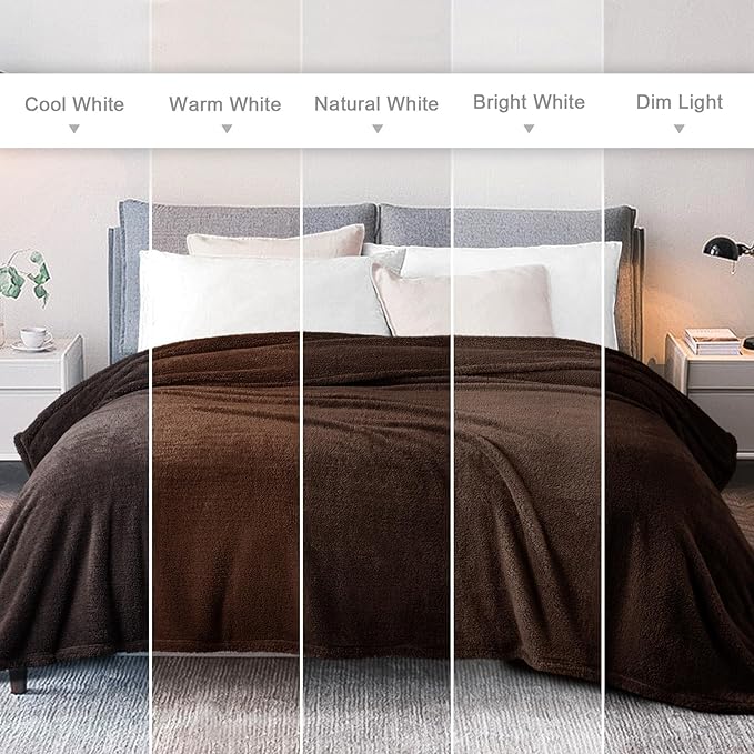 Exclusivo Mezcla King Size Blanket for Bed, Super Soft Velvet Plush Fleece Blankets, Fuzzy Cozy and Warm for Winter, 90x104 Inches, Coffee