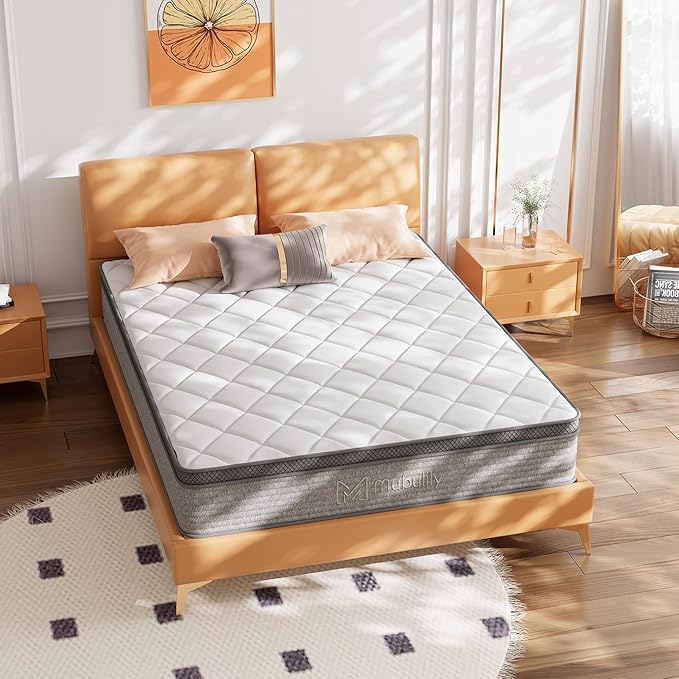 Mubulily Full Mattress,10 Inch Full Size Hybrid Memory Foam and Individual Pocket Spring,Motion Isolation,Medium Firm Mattress,Pressure Relief,CertiPUR-US,100 Nights Trial