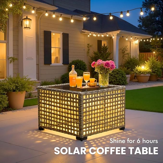 Outdoor Sectional Patio Furniture Set with Fire Pit Table and Swivel Rocking Chairs,11 Pieces Wicker Conversation Sets L Shaped Couch Out Door Sofa Outside Furniture for Garden Deck Yard,Grey