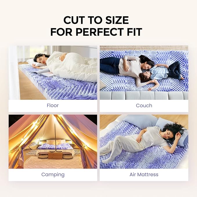 Dreamsmith 2 Inch Mattress Topper 7-Zone Memory Foam Mattress Topper Pressure Relief Soft Mattress Pad, Made with CertiPUR-US® Certified Foam, King Size Bed