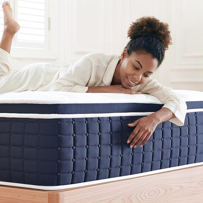 Coolvie 14 Inch Twin Hybrid Mattress, Cooling Gel Memory Foam, Medium Firm Support for Pressure Relief, Teens & Single Sleepers, Fiberglass Free, CertiPUR-US Certified Foam, Mattress in a Box