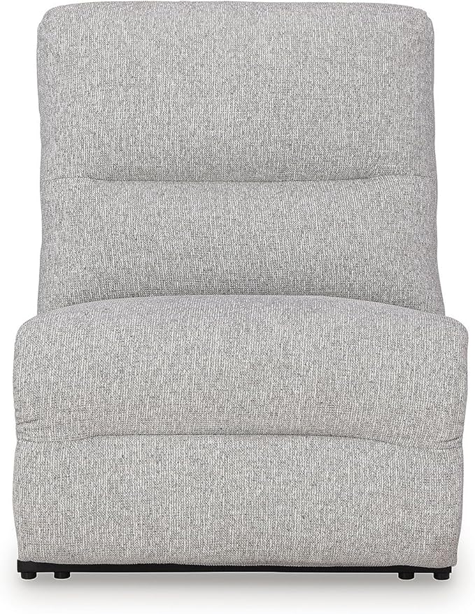 Signature Design by Ashley Acklen Place Stain Resistant Modern L-Shaped 6-Piece Power Reclining Sectional with Adjustable Headrest, USB Ports, Console, Storage and 3 Accent Pillows, Light Gray