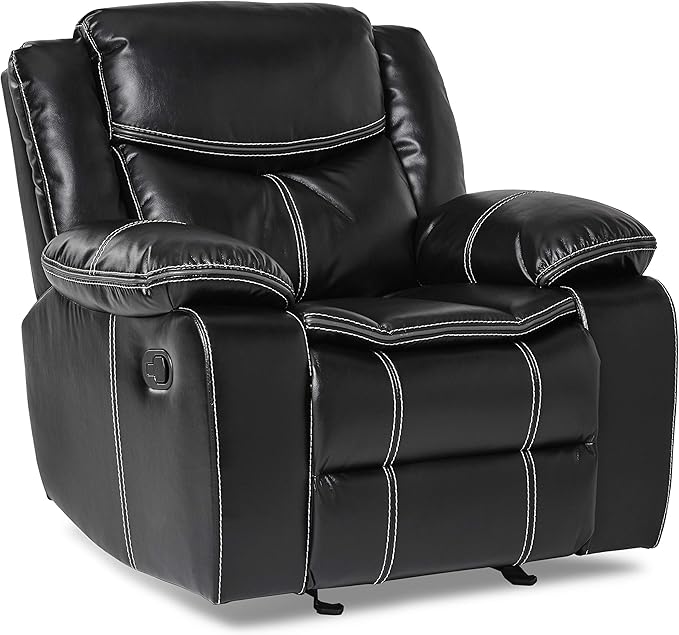 Lexicon Bay Manual Glider Reclining Chair, Black