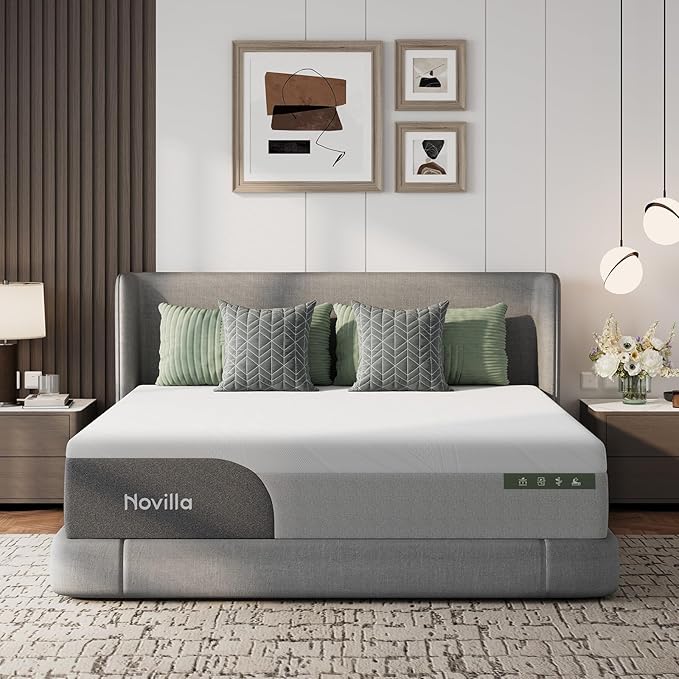 Novilla Bliss Cooling Full Mattress, 10 Inch Gel-Infused Full Memory Foam Mattress in a Box with Cool-Touch Nylon Cover, Motion Isolation & Ergonomic Support with CertiPUR-US Certified Foam