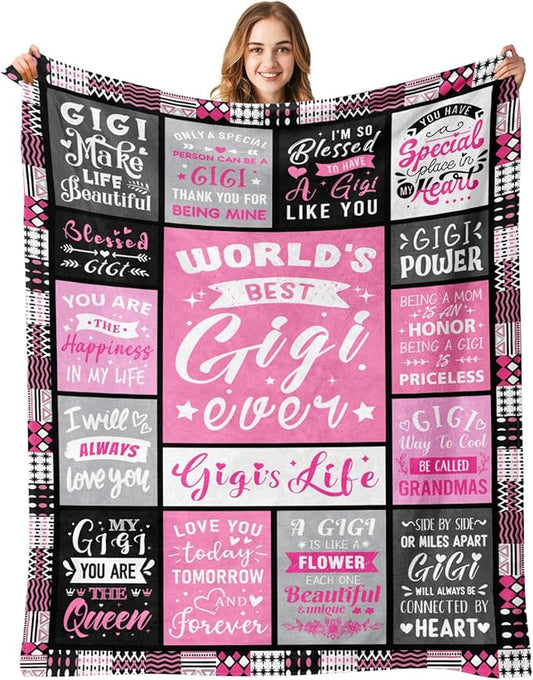 Gigi Gifts for Grandma - World's Best Gigi Ever Gifts on Christmas Mothers Day Birthday - Birthday Gift for Grandma from Grandkids Unique - Gigis Life Blanket 60"x80"