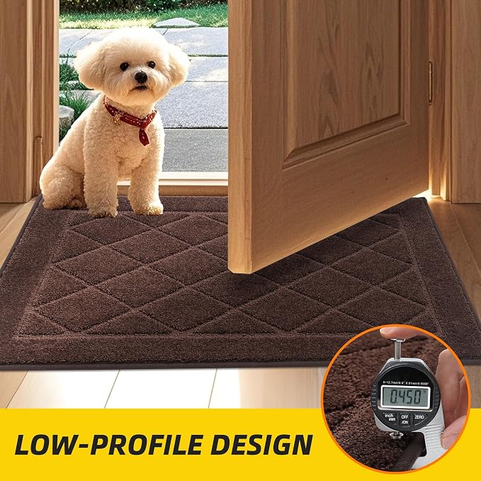 JSEI Dirt Trapper Door Mat 36"x60", Non-Slip Washable Entryway Mats, Dog Door Mat, Stain Resistant and Absorbent Floor Mats, Low Profile Welcome Mat for Front Back Door, Brown - Image 6