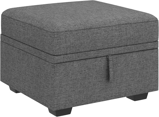 HONBAY Storage Ottoman Module for Sectional Sleeper Sofa with Pull Out Bed, Movable Footrest Ottoman for Modular Couch, Dark Grey
