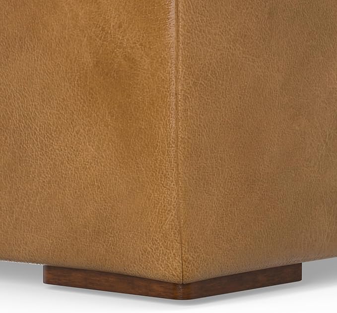 SIMPLIHOME Rex Corner Sofa Module in Full-Grain Genuine Leather, Sienna, 38-inches Wide, Handcrafted Modern-Style Corner Accent Chair for Living Room and Family Room