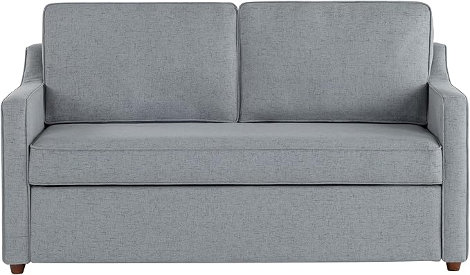 Serta® Corren 68.1" Queen Sized Convertible Sofa, Dream Coil® Comfort, Fingerguard® Pinch Point Protection, Sofa Chenille Fabric, Light Gray