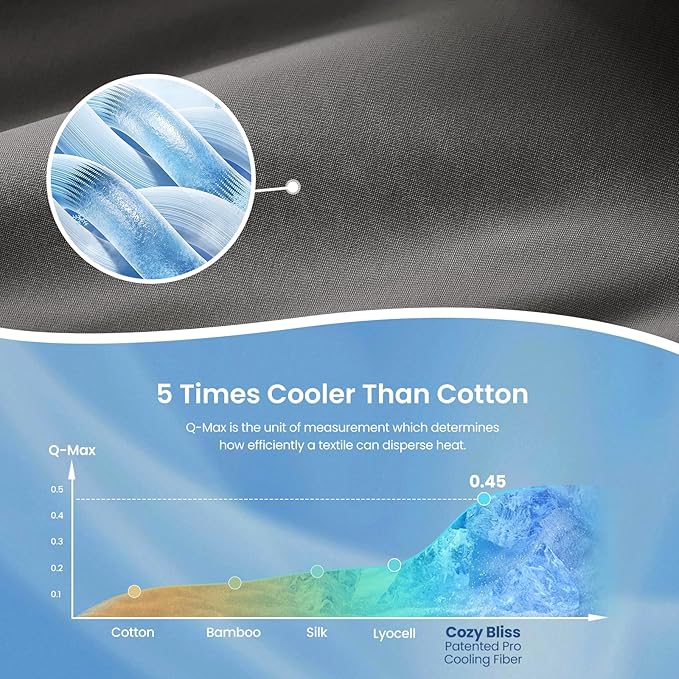 Cozy Bliss Cooling Comforter Seersucker Plaid Twin XL Size, Q-Max 0.45 Lightweight Cooling Blanket, Breathable Silk Smooth Summer Bedding Quilt for Hot Sleepers Night Sweats Dark Gray