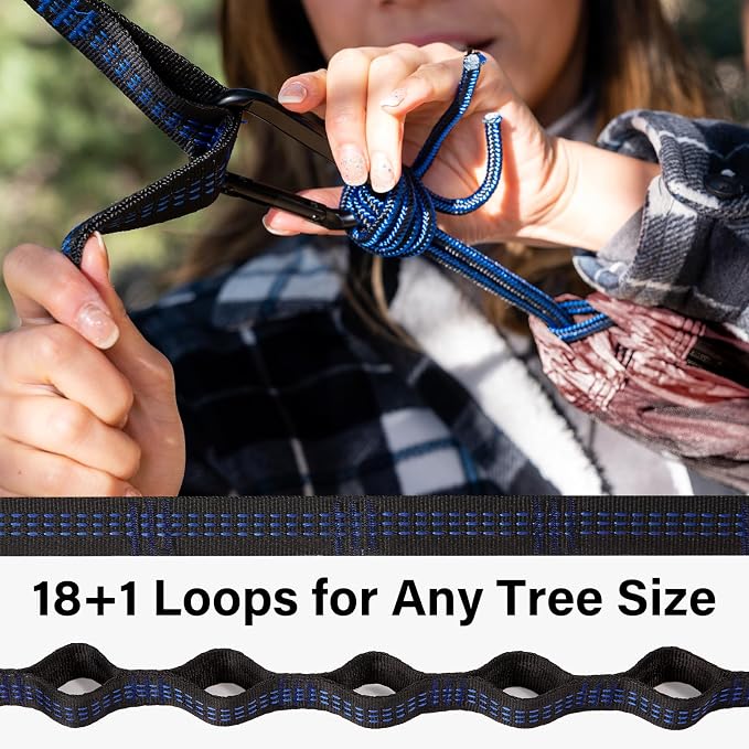 Kootek Camping Hammock, Portable Hammocks with Tree Straps & Attached Carry Bag, Camping Essentials Gear, Perfect for Outside Indoor Hiking Beach Backpack Travel - Image 5