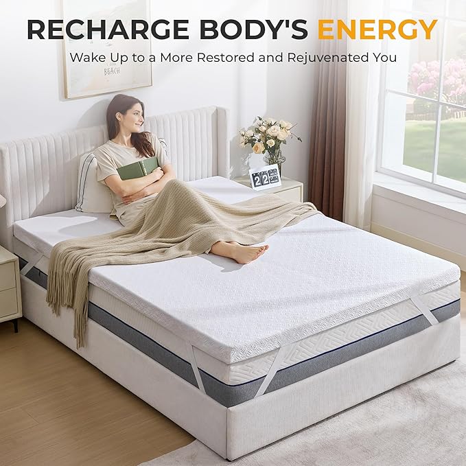 BDEUS 3 Inch Mattress Topper Twin Size, Soft Memory Foam for Back Pain Relief, Breathable Bed Topper with White Cover, CertiPUR-US Certified