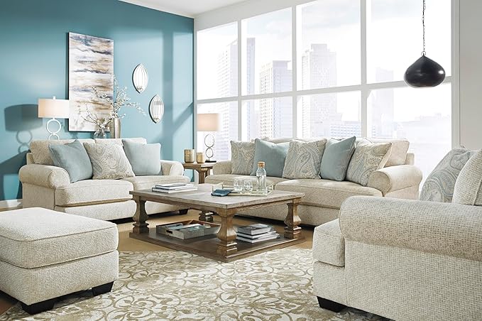 Signature Design by Ashley Monaghan Classic Upholstered Oversized Chair with Reversible Cushion, Beige