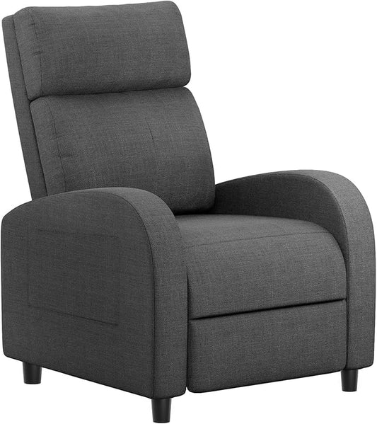 Homall Recliner Chair, Recliner Sofa for Adults, Recliners Home Theater Seating with Lumbar Support, Reclining Sofa Chair for Living Room (Fabric, Grey)