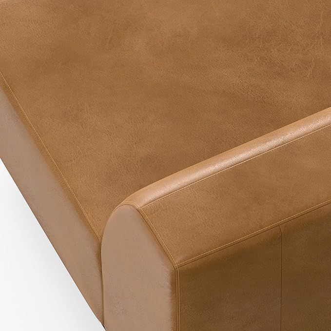 SIMPLIHOME Rex Left-Arm Sofa Module in Full-Grain Genuine Leather, Sienna, 44-inches Wide, Handcrafted Modern-Style Left-Arm Accent Chair for Living Room and Family Room