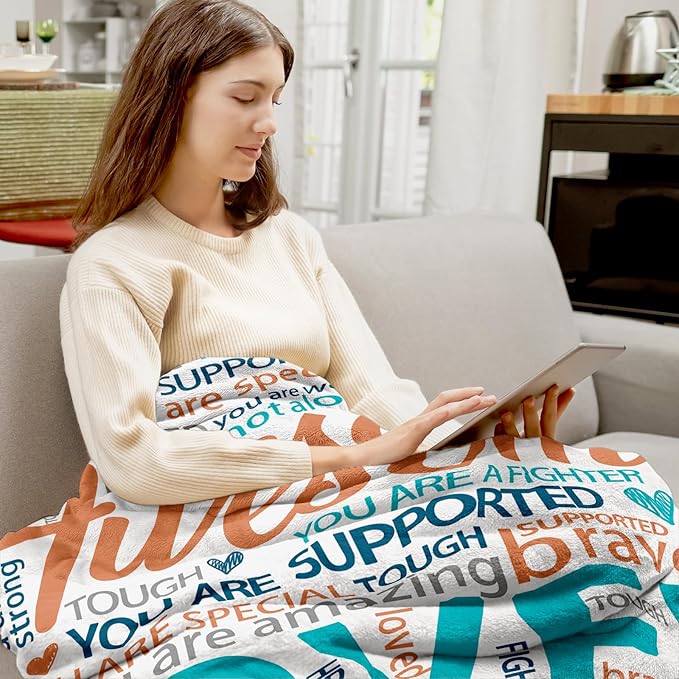 Inspirational Get Well Blanket – Super Soft Healing Throw for Women, Perfect Cancer Care Gift for Mom or Adults Recovering from Surgery 50"x60"