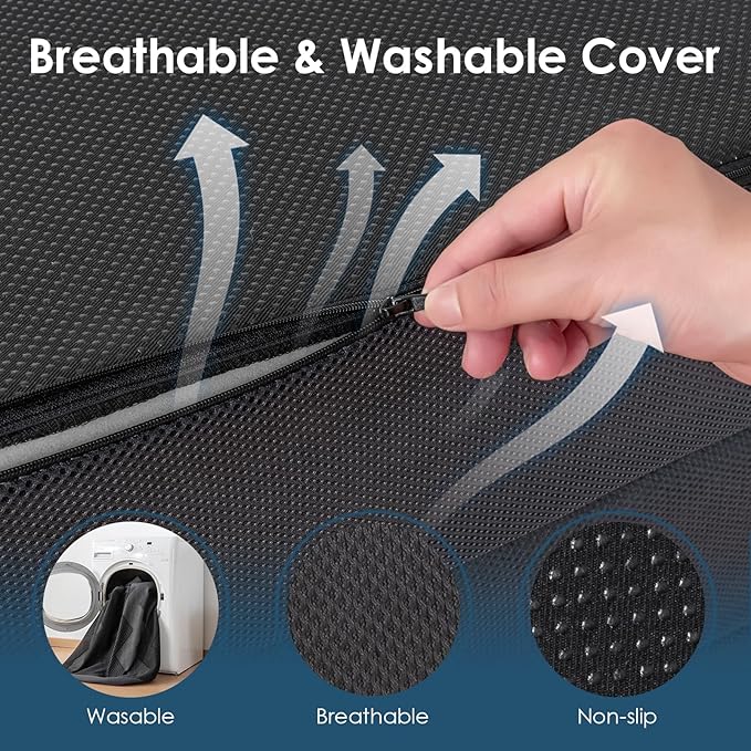 INGEROOM Foldable Mattress Single - Memory Foam 4 inch Trifold Mattress for Camping, with Portable Handle, Non-Slip Folding Floor Bed Sofa for Guest Travel Yoga, Washable Breathable Cover