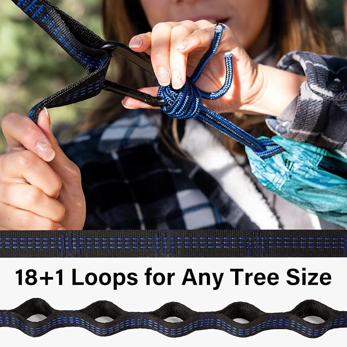 Kootek Camping Hammock, Portable Hammocks with Tree Straps & Attached Carry Bag, Camping Essentials Gear, Perfect for Outside Indoor Hiking Beach Backpack Travel - Image 5