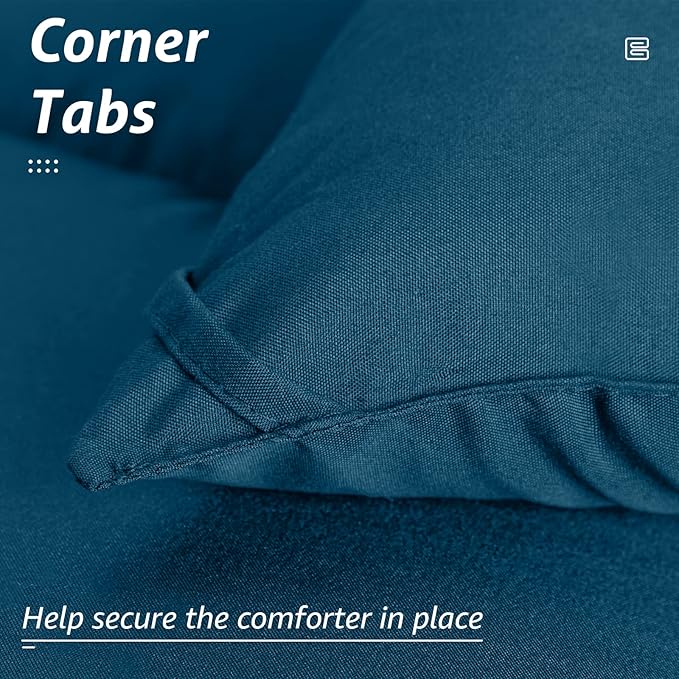 HYLEORY All Season Full Size Bed Comforter - Cooling Down Alternative Quilted Duvet Insert with Corner Tabs - Winter Warm - Machine Washable - Teal