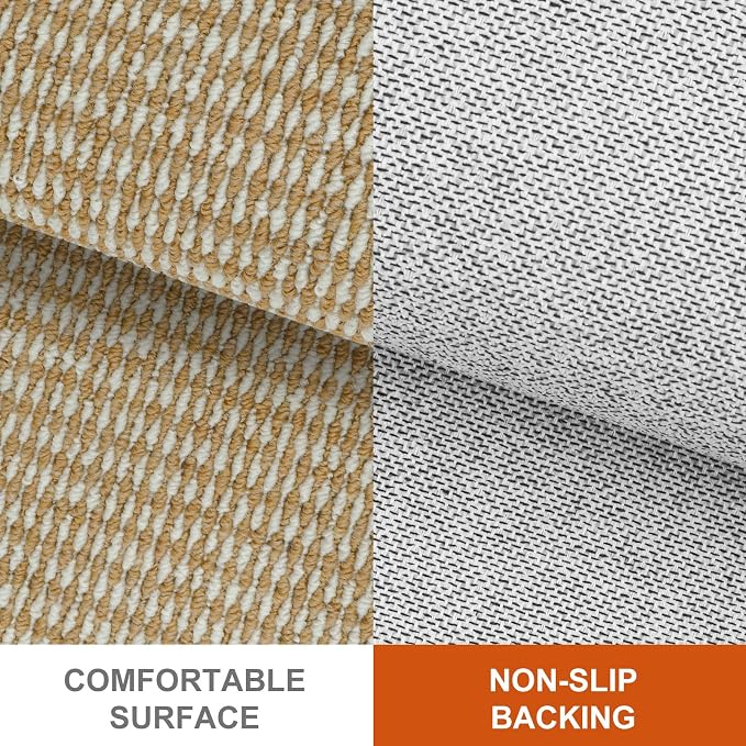 Dirt Trapper Door Mat 24"x36", Non-Slip Indoor Door Mats, Absorbent Washable Door Mat Indoor Entrance, Low-Profile Inside Doormat Floor Rugs for Entry and Entryway, Beige White (Fold) - Image 4
